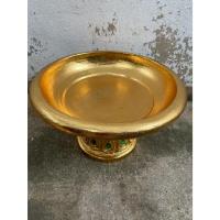 ราคา พานไม้ ปากบาน ปิดทอง เดินเส้น ปิดทองคำเปลว ประดับเม็ดแก้วแพรวพราว พานโตก ลายไทย (25531800190)