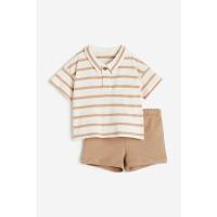 ราคา H&M boy 2 piece cotton set สีเบจ 6-9m (25980766726)