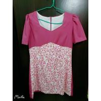 ราคา เดรส สีชมพูทูโทน ลายดอก หน้าผ้า 42" ผ้าไม่ยืด (23419741648)