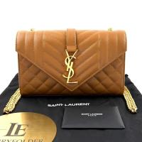 ราคา กระเป๋า SAINT LAURENT handbag 600195 crossbody bag สี Dark nutural ของแท้ 100% (26190419899)