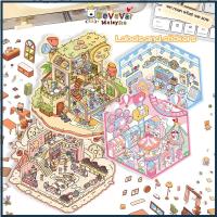 ราคา Bevavar Journal สติ๊กเกอร์ 3D ฉากจิ๋ว สติ๊กเกอร์ตกแต่งภูมิทัศน์ สติ๊กเกอร์การ์ตูนน่ารัก (25994132767)