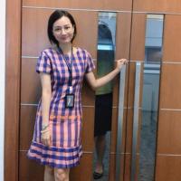 ราคา เดรสผ้าไทย ลายผ้าขาวม้า สีม่วงชมพู ไซต์ M (2635049011)