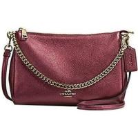 ราคา #ส่งฟรี EMS‼️ ของแท้ % COACH F56126 CARRIE CROSSBODY IN METALLIC LEATHER (1138541814)