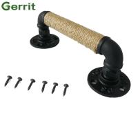 ราคา อุตสาหกรรมลมโบราณท่อจับประตูบานเลื่อนสไตล์อเมริกันเหล็กดัดสีดำจับ (25726010271)