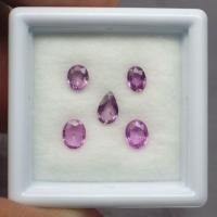 ราคา พลอย แซฟไฟร์ สีชมพู แท้ ธรรมชาติ ( Natural Pink Sapphire ) 5 เม็ด หนักรวม 1.22 กะรัต (44204924398)