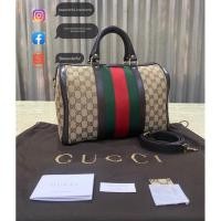 ราคา Gucci boston bag กุขชี่ ของแท้ ทรงหมอน กระเป๋าแบรนด์เนม มือสอง (22864478987)