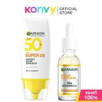 ราคา Garnier Set 2 Items Skin Naturals Super UV-Invisible Serum Sunscreen 30ml + Bright Complete Booster Serum 30ml. (25169315033)