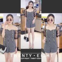ราคา จั้มสูทเกาะอก จั้มสูทขาสั้น จั้มสูทปาดไหล่ (1918564277)