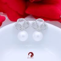 ราคา Miss Earring ต่างหูติดหูเพชร Cz Estina Tiara earrings ไข่มุกสีขาว เงินแท้ 925 คุณภาพสูง (3577952152)