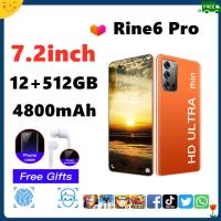 ราคา โทรศัพท์สมาร์ท Rino6 7.2 นิ้ว oqqo viviมือถือราคาถูก RAM12GB ROM512GB ความจำมาก แบตเตอรี่ ใช้แอพธนาคารได้ โทรศัพท์ถูกๆ (3776664068)