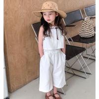 ราคา หมีผู้นําสาวเสื้อกั๊กชุดแฟชั่น2024ฤดูร้อนเวอร์ชั่นเกาหลีเด็กสาวปักสลิงกางเกงขากว้างสองชิ้นผ้าฝ้ายผ้าลินิน (19419748480)