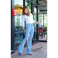ราคา กางเกงขาม้าสีซีด สกินนี่ยีนส์ ใส่แล้วเก็บทรงสวย (55960262)