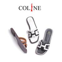 ราคา COLINE CLN-418 รองเท้าแตะส้นแบนหนังผู้หญิง H Design C1104 (43205848962)