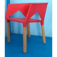 ราคา Daiso เก้าอี้พลาสติก pp ขาไม้บีช ซ้อนเก็บได้ รุ่น CD-289 (521072262)