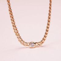 ราคา Grace Fine Jewelry สร้อยคอทองแท้ 9k เพชรแท้ ลายเคริบเชนมินิมอล (14318693841)