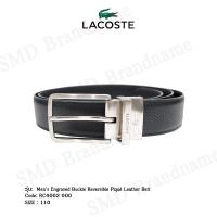 ราคา Lacoste เข็มขัดผู้ชาย รุ่น Men's Engraved Buckle Reversible Piqué Leather Belt Code: RC4002 000 (20656271755)