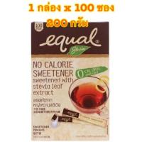 ราคา [พร้อมส่ง]Equal Stevia no Calorie Sweetener สารสกัดจากหญ้าหวาน ให้ความหวานเเทนน้ำตาล 1 กล่อง x 100 ซอง ขนาด 200 กรัม (6037658143)