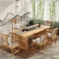 ราคา โต๊ะน้ำชาไม้เนื้อแข็งสไตล์จีนแบบใหม่โต๊ะน้ำชาแบบเรียบง่ายโต๊ะน้ำชาโต๊ะและเก้าอี้โต๊ะชงชาแบบครบชุด WDEL (27507392178)