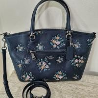 ราคา Coach 91603 Leather Prairie Satchel with Rose Bouquet Print in Midnight (4843793390)