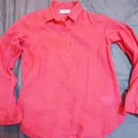ราคา เสื้อเชิ้ต ผ้าลินิน Uniqlo สีชมพูบานเย็น (756451570)