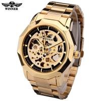 ราคา WINNER WINNER Gold Watch นาฬิกาข้อมือผู้ชาย Skull นาฬิกากึ่งอัตโนมัติสายเหล็ก 4.6 (40968087411)