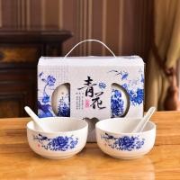 ราคา (ส่งด่วน) ✅ชุดจานชามเซรามิค ชุดจานชาม ลายคราม ชามลายเซรามิก จานลายเซรามิคกระเบื้อง 1ชุด/4ชิ้น (ถ้วย 2ชิ้น) (23245780376)