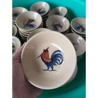 ราคา ชุดจานมติฟไก่ 10 ใบพร้อมรัศมี 10ซม ขาไก่โบราณ จานใต้เก่า งานฝีมือ ลงยาปกติ (27050053670)