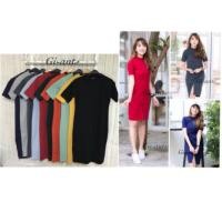 ราคา เดรสคอเต่าแขนสั้น ผ่าหน้า ผ้าร่อง (56976717)