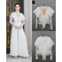 ราคา luxe เสื้อคอกลมแขนยาว ระบาย แต่งลูกไม้โครเชต์ที่คอเสื้อ ทำจากผ้าลูกไม้เกรดคุณภาพ ลายสวยคมชัด ทอลายเชิง เนื้อนุ่มใส่สบาย (28051767674)