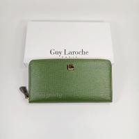 ราคา Guy Larocheแท้!! กระเป๋าสตางค์ผู้หญิงใบยาวซิปรอบ สีเขียวขี้ม้า หนังลาย โลโก้GLสีทอง หนังแท้ (29120852123)