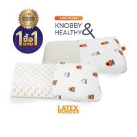 ราคา ((ซื้อ1 แถม1))หมอน หมอนยางพารา แท้ รุ่นKnobby,รุ่นHealthy Premium grade Latex Monster Pillow (9812180743)