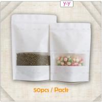 ราคา ถุงซิปกระดาษคราฟท์สีขาวพร้อมหน้าต่าง / ถุงซิปล็อค / ถุงบรรจุภัณฑ์พร้อมซิปล็อคแบบซีลได้ (40114917971)