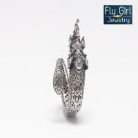 ราคา FLY GIRL JEWELRY แหวนพญานาคราชดวงตาพลอยไพลินแท้(ราศีกันต์) คุ้มภัย เรียกโชคลาภ แหวนชาย แหวนเงิน (28764153588)