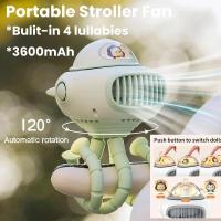 ราคา คลิปพัดลมรถเข็นเด็กแบบพกพา ชาร์จ USB 3600mAh 4 เกียร์ ไฟสั่นและเพลง พัดลมขนาดเล็กสำหรับเด็ก รถเข็นเด็ก สกู๊ตเตอร์กลางแจ้ (29033729679)