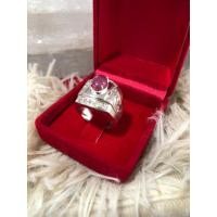 ราคา #แหวนเงินแท้#หัวทับทิมแอฟริกา#ล้อมเพชร (42262269186)