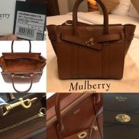 ราคา กระเป๋า หนังแท้ Mulberry Mini Zipped Bayswater (8038185785)