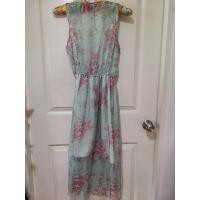 ราคา เดรสยาวชีฟองสีฟ้าลายดอก​ ผ้าบาง​ เอวยางยืด​ไซส์S​ เหมาะใส่ไปทะเล​ มีซับใน​ควรใส่ซับในเพิ่ม​ มือ2 (14769052865)