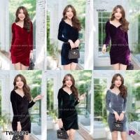 ราคา Dress เดรสกำมะหยี่แขนยาว (5012628622)