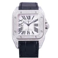 ราคา Cartier Santos Series หน ้ าปัดสแตนเลสหลังเพชร Automatic Mechanical Men 's Watch WM501751 ขนาดใหญ ่ (28859095916)
