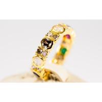 ราคา (R16 ชื่อแบบ "มาลาการ") : แหวนทองคำพิรอดประดับพลอยนพเก้า เรียงสลับเพชรซีกแท้ (28923414814)