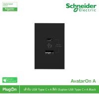 ราคา Schneider Electric เต้ารับ USB Type C+A สีดำ | AvatarOn A | M3T_USB2_BK (8751607010)