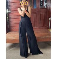 ราคา Feb21-กางเกงผ้าฝ้ายเข็นมือสีดำสนิท ทรงขาคุณนาย ตัดประกอบผ้าด้านข้างใส่แล้วดูดีเท่ห์แบรนด์ Linlana เอว 28 เทียบมือ 1 (24641772290)