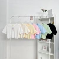 ราคา เสื้อครอปผ้าร่อง สีพาสเทล (21892364891)