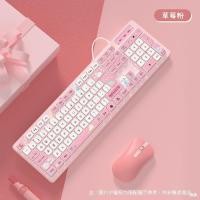 ราคา คีย์บอร์ดไร้สาย Girl Office Mute Film คอมพิวเตอร์ตั้งโต๊ะแบบมีสายโน้ตบุ๊คภายนอกน่ารักสีชมพู High-Appearance (42817667746)