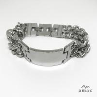 ราคา ⚡ Sale!! ⚡ สร้อยข้อมือแสตนเลสแท้ มีเพลท สีเงิน - Stainless steel tag bracelet 23 mm (586431857)