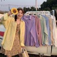 ราคา เสื้อเชิ้ตแขนยาวคลุมกันแดดซีทรู บางๆ สีพาสเทล พร้อมส่ง (4964509438)