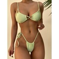 ราคา [BKN1413] <AU> GREEN BIKINI SET CUTOUT SLEEVE PANTS (43613487342)