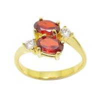 ราคา แหวนพลอย แดงโกเมน ประดับเพชร ชุบทอง พลอยโกเมนสีแดง พลอยโกเมนแหวนเพชร ชุบทอง 24k (6356893996)