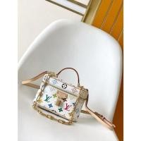 ราคา LOUIS VUITTON x Takashi Murakami Vanity กระเป๋าสะพายข้างพิมพ์ลาย Tricolor Monogram สีขาว M13662 79 (25543611976)