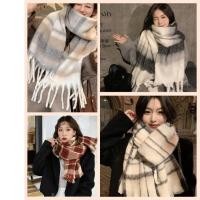 ราคา การเปลี่ยนแปลง ผ้าพันคอไหมพรมกันหนาวผู้หญิงสไตล์เกาหลีสวยและอบอุ่นลายหมากรุกทุกสี ดํา แดง เทา น้ําเงิน (42002291178)